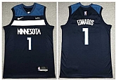 Timberwolves 1 Anthony Edwards Navy Nike Diamond 75th Anniversary City Edition Swingman Jersey,baseball caps,new era cap wholesale,wholesale hats